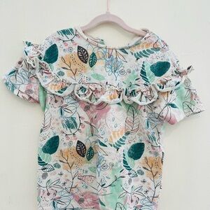 Zara Kids Leafy Ruffle Tee - Multicolor size 3/4T